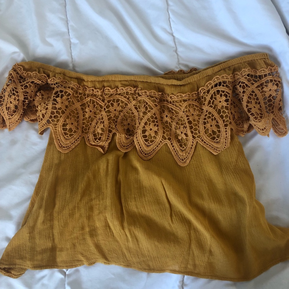 Yellow Crochet Crop top